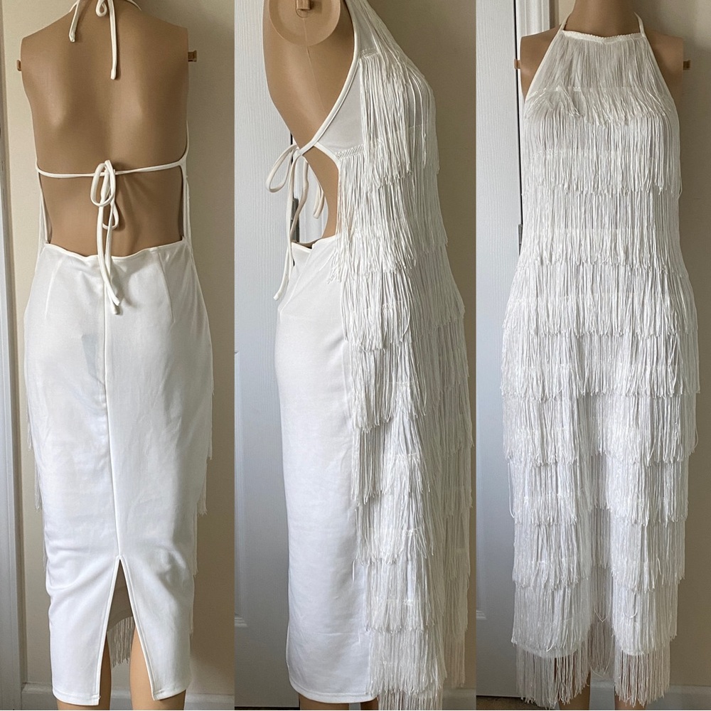 PLT white tassel dress NWT